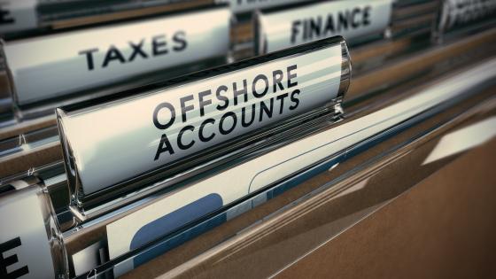 Offshore accounts files in drawer